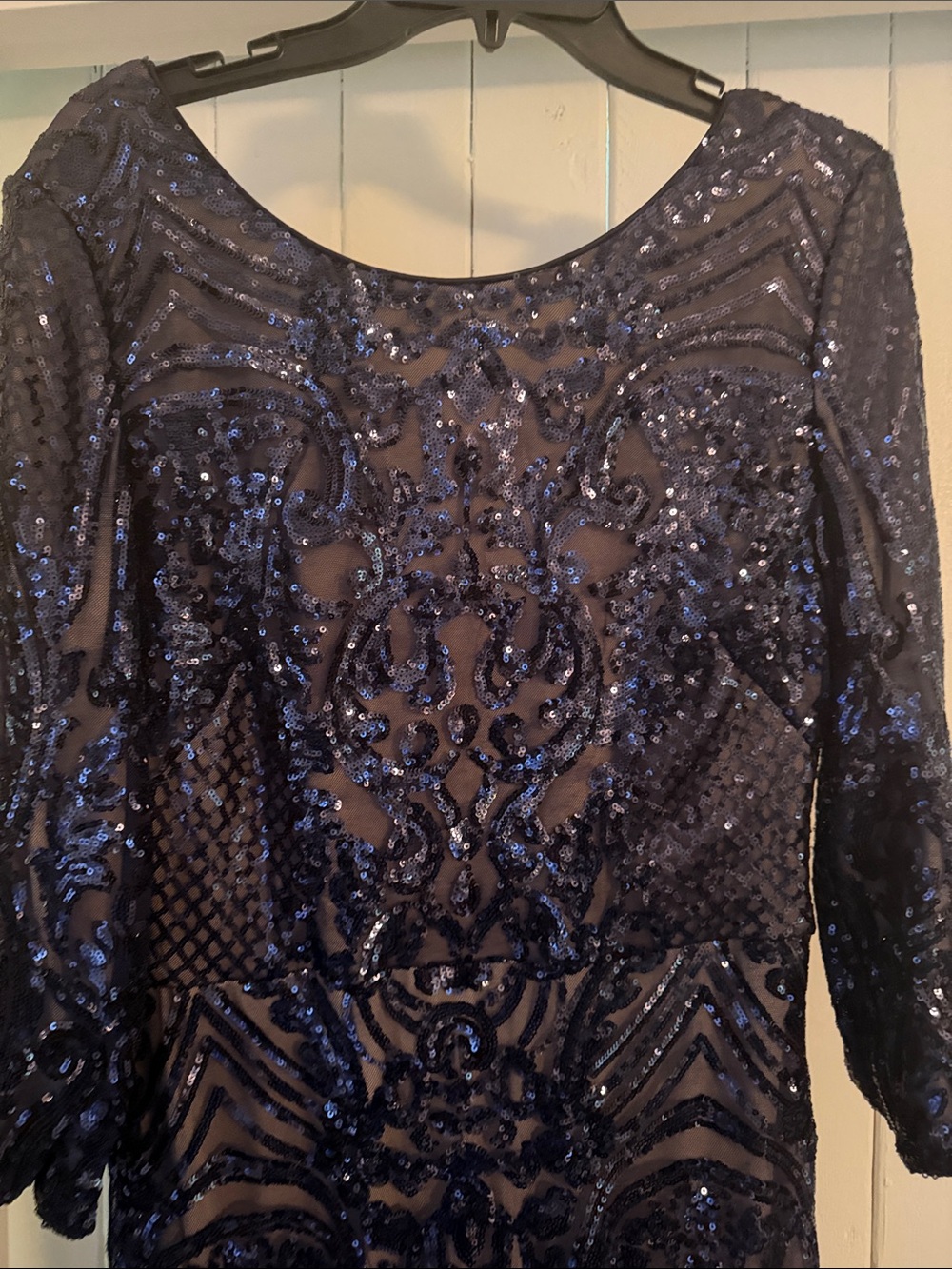 Alex Evenings Deep Navy Beaded Maxi Gown - Picture 2 of 4